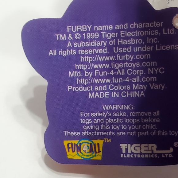 VINTAGE 90'S FURBY SMALL 10cm / 4" PLUSH KEY CHAIN - Picture 6 of 14